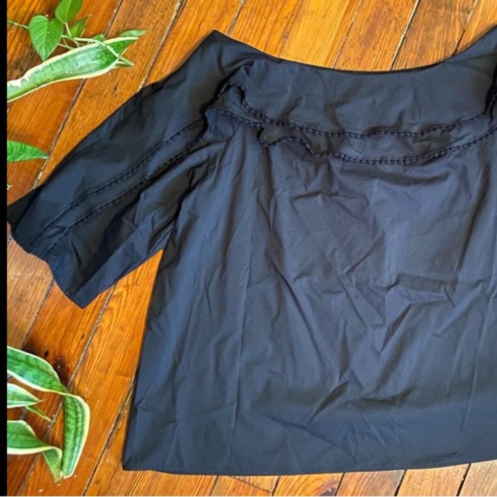 Zac & Rachel Black Off the Shoulder Shirt Size 2X NWT Wear Two Ways